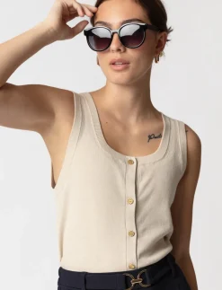 Knit Button-up Tank Top