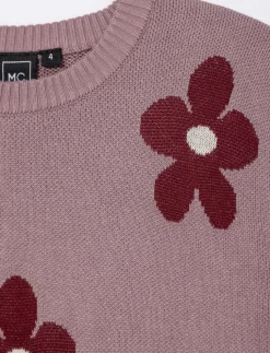 Knit Floral Sweater - Little Girl