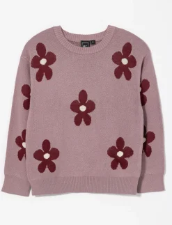 Knit Floral Sweater - Little Girl