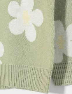 Knit Floral Sweater - Little Girl