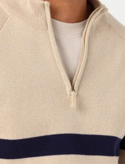 Knit Half-zip Mock-neck Sweater