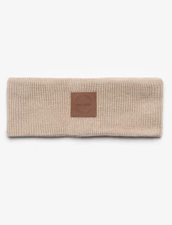 Knit Headband with Leather Patch
