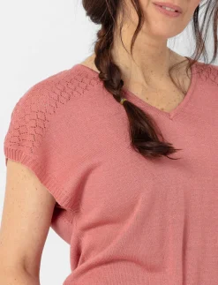 Knit V-neck T-shirt