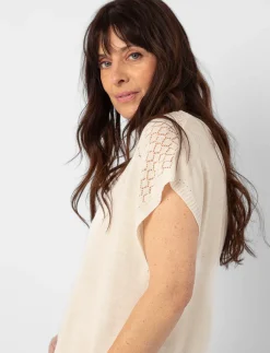 Knit V-neck T-shirt