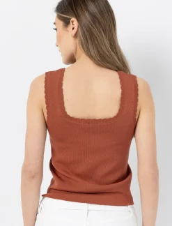 Knit Wide-strap Tank Top