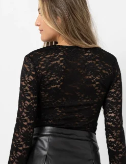 Lace V-neck T-shirt