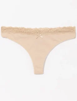 Lace Waist Thong Panty