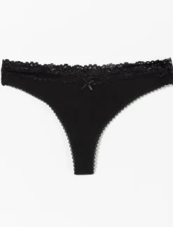 Lace Waist Thong Panty