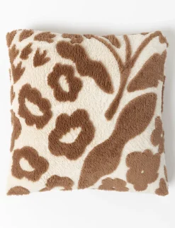 Leaf Print Jacquard Sherpa Cushion