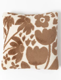Leaf Print Jacquard Sherpa Cushion