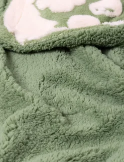 Leaf Print Jacquard Sherpa Throw