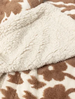 Leaf Print Jacquard Sherpa Throw