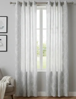 Leaf Print Sheer Panel