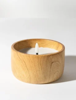 LED Wooden-look Candle