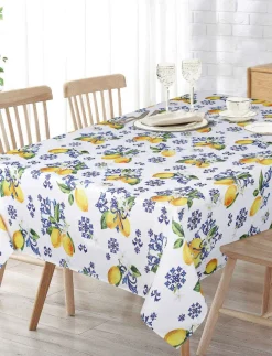 Lemon-Print Tablecloth - 58 x 94 in