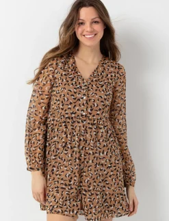 Leopard Print Bitton-down Dress