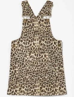 Leopard Print Overall Dress - Little Girl