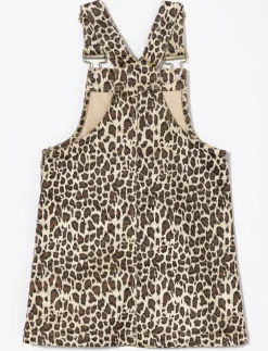Leopard Print Overall Dress - Little Girl