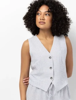 Linen Sleeveless Jacket