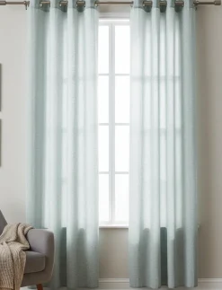 Linen-look Sheer Curtain Panel