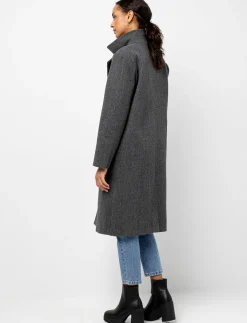 Long Coat with Notched Collar