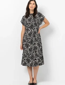 Long Dress with Foliage Print