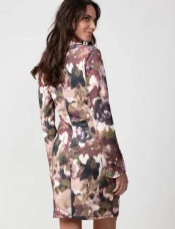 Long-sleeve Dress with Wrap Neckline