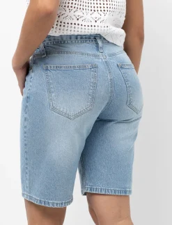 Loose Denim Bermuda Shorts