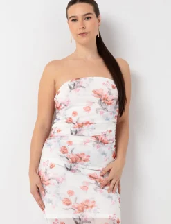 Maxi Printed Dress with Gathered Sides