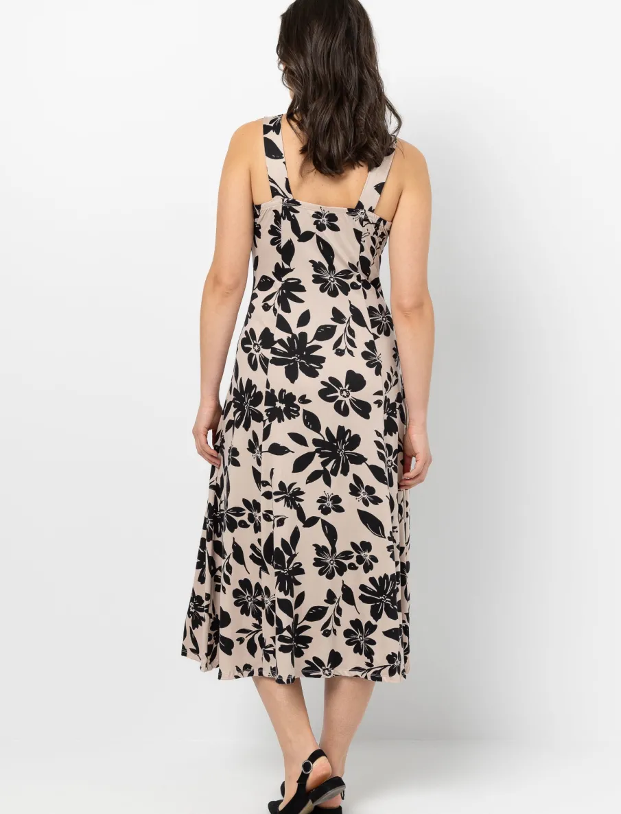 Midi Dress with Wide Straps
