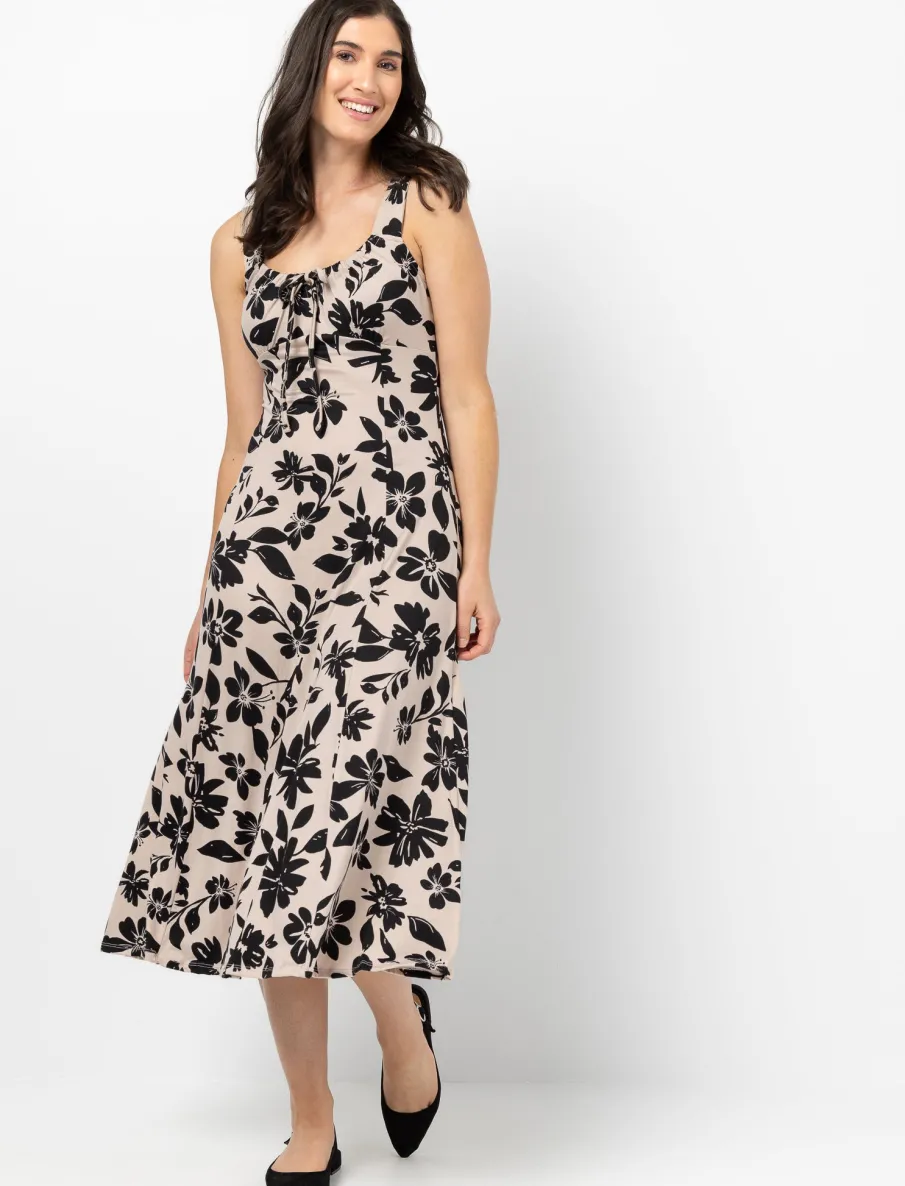 Midi Dress with Wide Straps