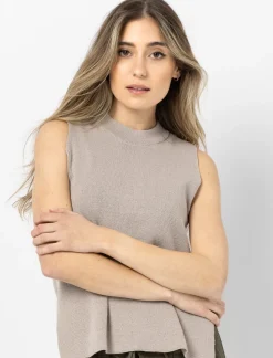 Mock Neck Knit Tank