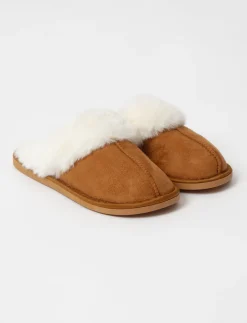 Mule Slippers with Faux Fur