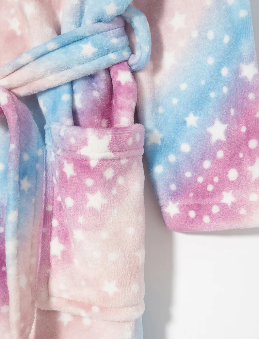 Multicolor Plush Bathrobe - Little Girl