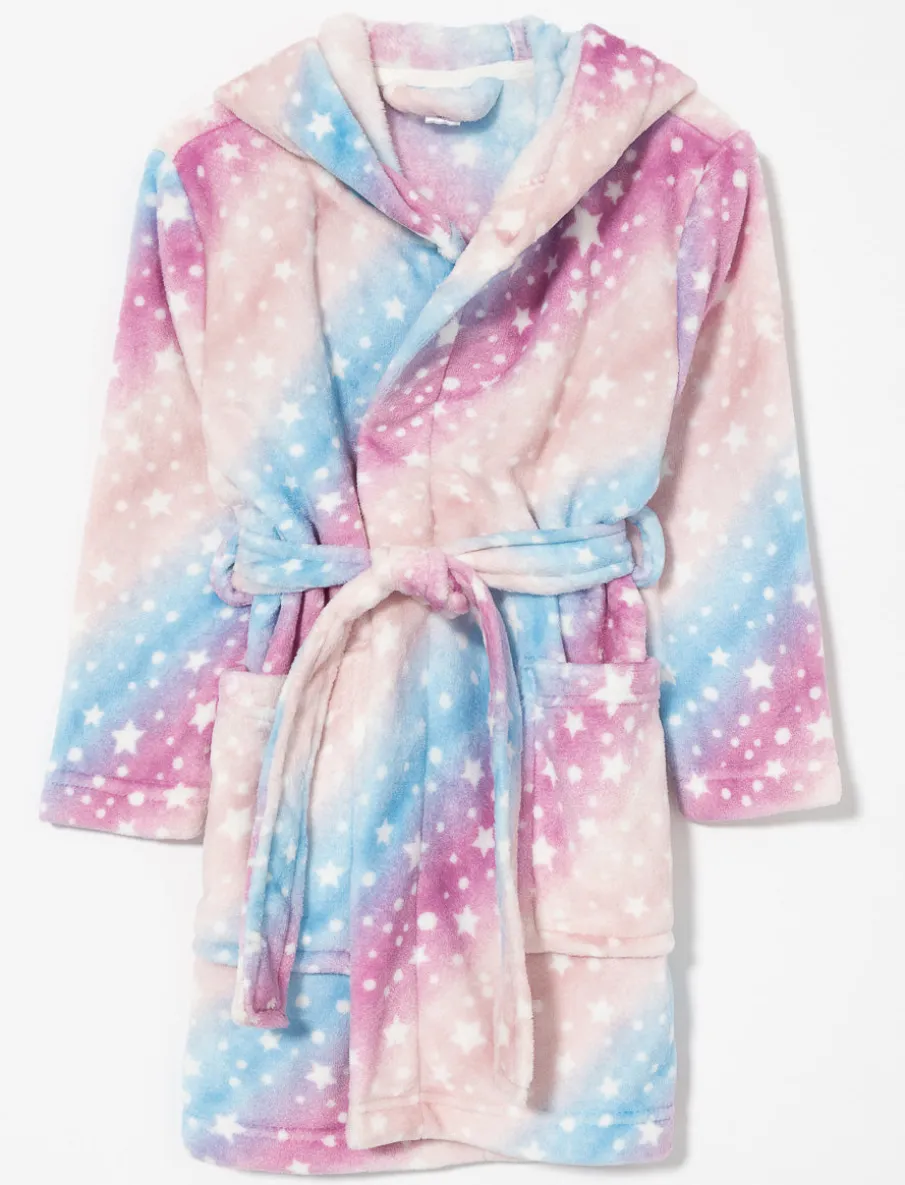 Multicolor Plush Bathrobe - Little Girl