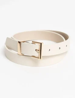 Narrow Belt with Gold Buckle