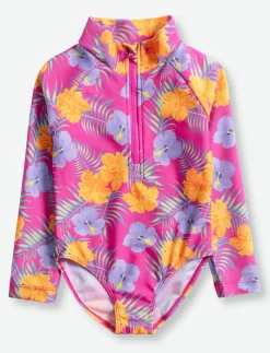 One-piece rashguard swimsuit - little girl