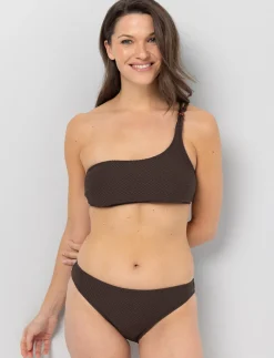 One-shoulder Textured Bikini Top