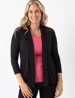 Open Cardigan with Crochet Inserts