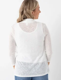 Open Cardigan with Crochet Inserts