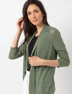 Open Cardigan with Crochet Inserts