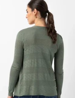 Open Pointelle Knit Cardigan
