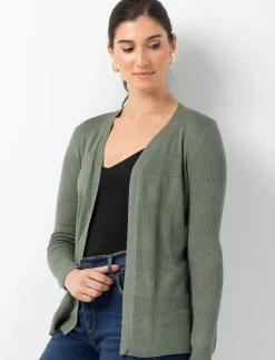 Open Pointelle Knit Cardigan