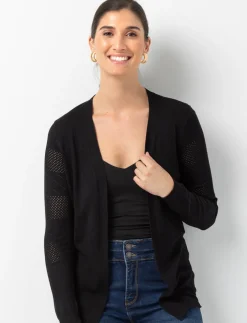 Open Pointelle Knit Cardigan