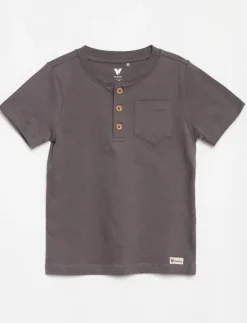 Organic Cotton Button T-shirt - Little Boy