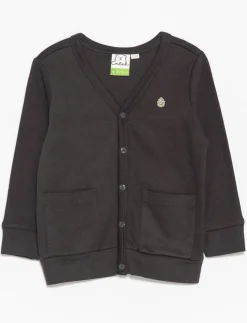 Organic Cotton Cardigan with Small Embroidery