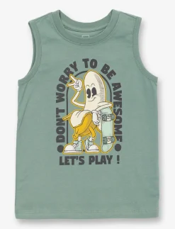 Organic Cotton Printed Tank Top - Little Boy