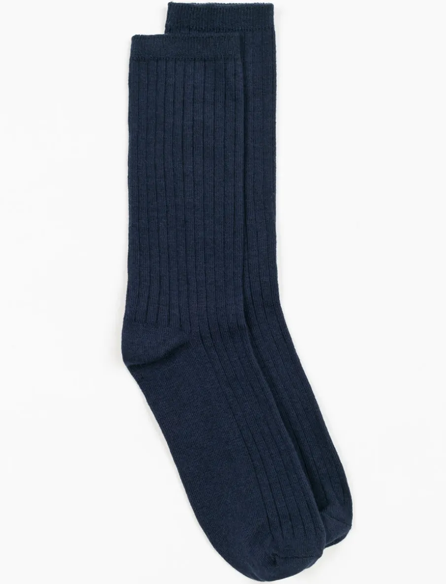 Organic Cotton Ribbed Crew Socks