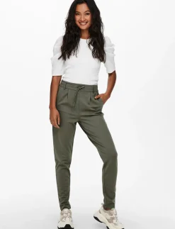 Pants with Drawstring and Elastic Waistband