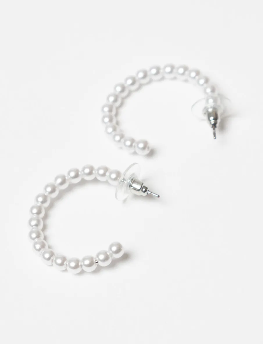 Pearl Hoop Earrings